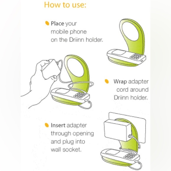 Set of 3 DRIINN cell phone holder and cord wrap pink blue pink charger lot - Picture 2 of 2